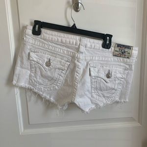 True Religion white shorts